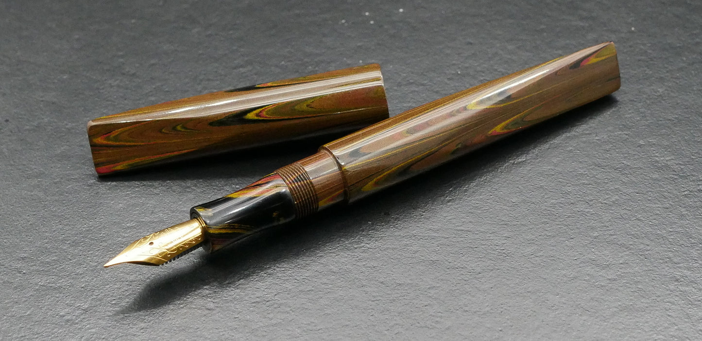 Prospector - Small – Nikko Autumn ripple & swirl ebonite - #6 nib