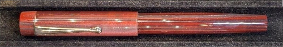 Orville - Small - Red pinstripe acrylic - clip - #6 nib -