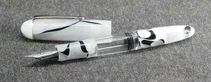 Sumpter - Medium - Zebra swirl acrylic - syringe - clip - #6 nib